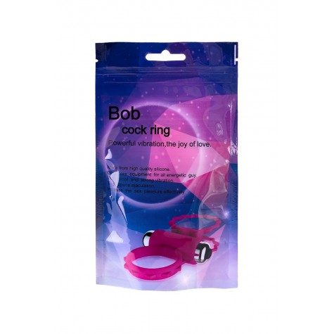 Розовое эрекционное виброкольцо BOB