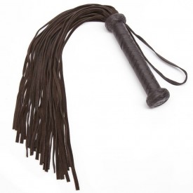 Коричневая кожаная плеть Brown Leather Flogger - 66 см.